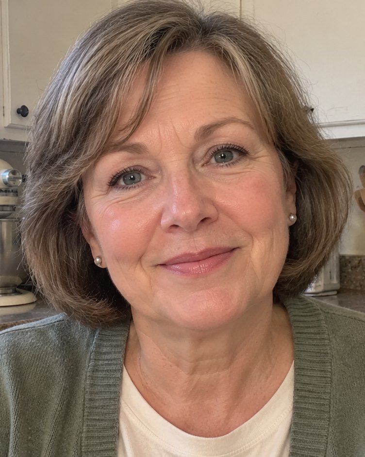 June Hollis in her kitchen